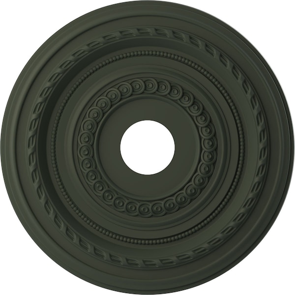 Ekena Millwork Cole PVC Medallion (Canopies up to 5 1/8"), 19"OD x 3 1/2"ID x 1"P, UltraCover Satin Hunt Club Green CMP19COGHC - main